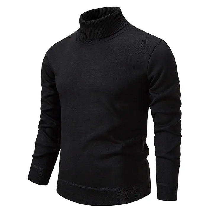 Erland | Herre Vinter Rullekravesweater med Ribstrikket Hals