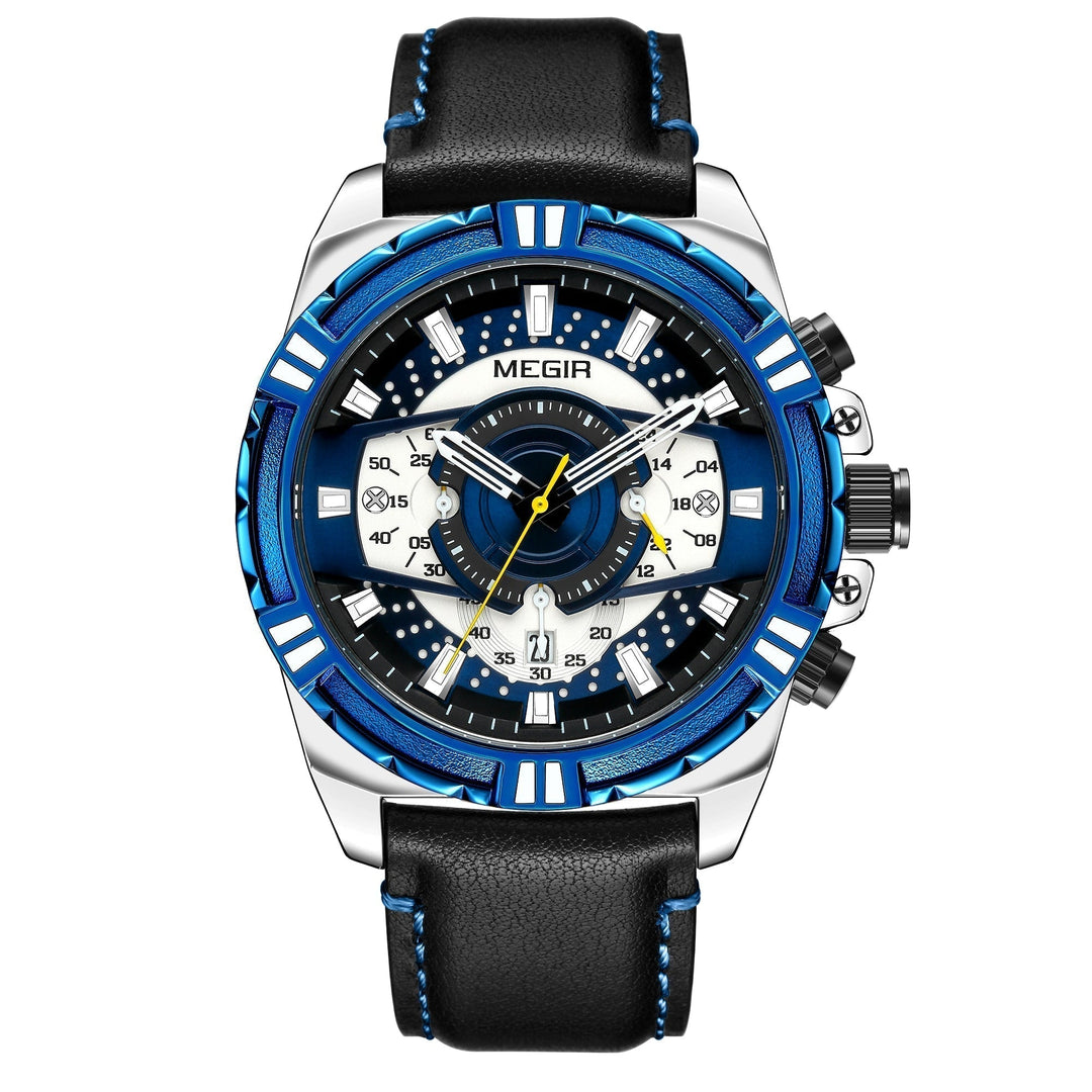 Luksus Kvarts Chronograph Militær Sport Læder Ur
