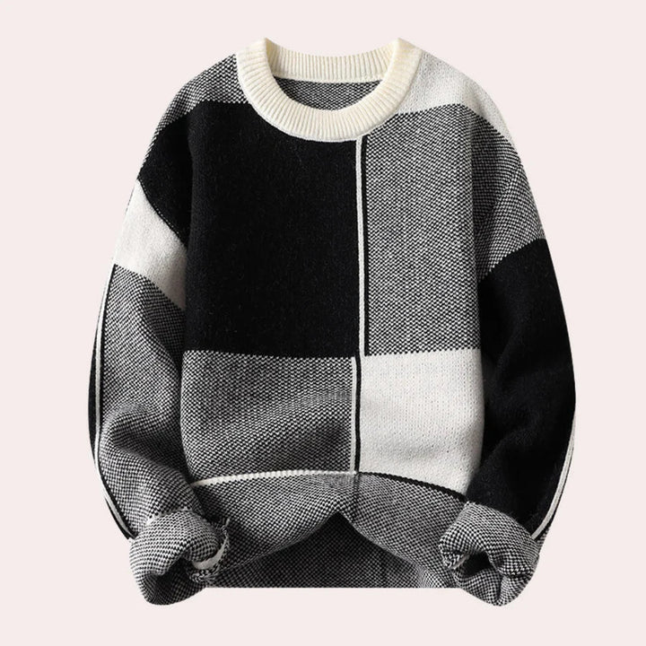 Valdemar | Herresweater med Komfortabel Pasform og Markant Mønster