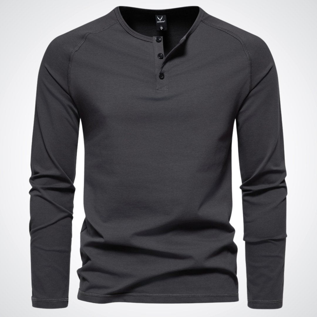 Joachim | Herre Casual Langærmet Henley Shirt