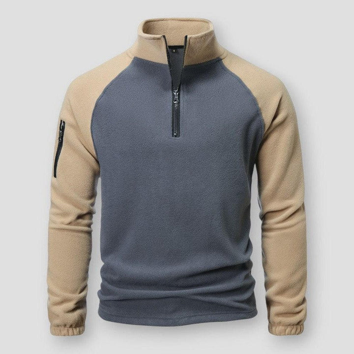 Hemming | Herre Sweatshirt med Lynlås og Kontrastærmer
