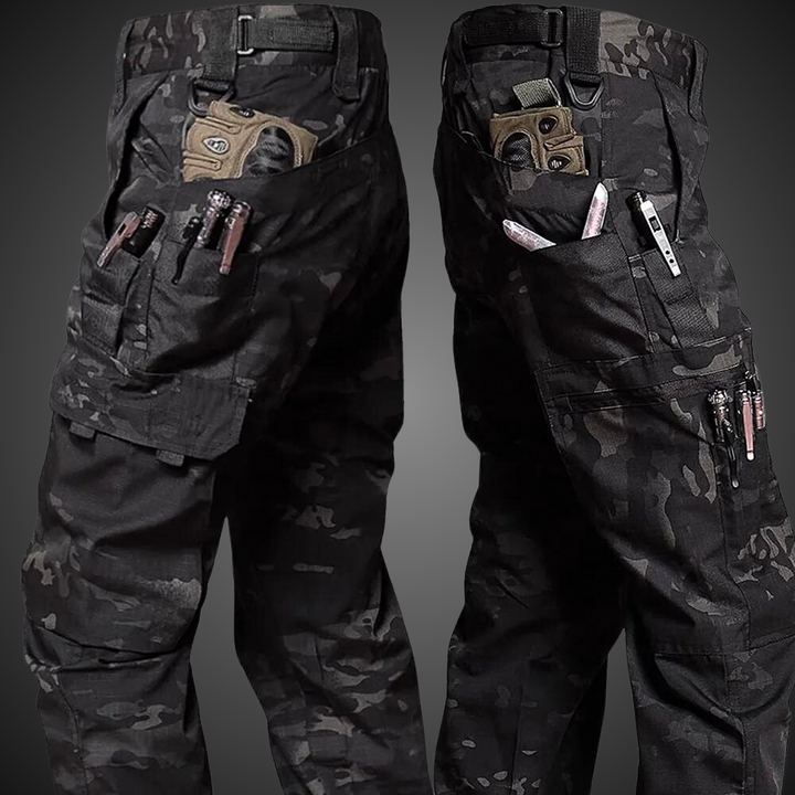 Knud | Herre Camo Cargo Bukser Med Flere Lommer