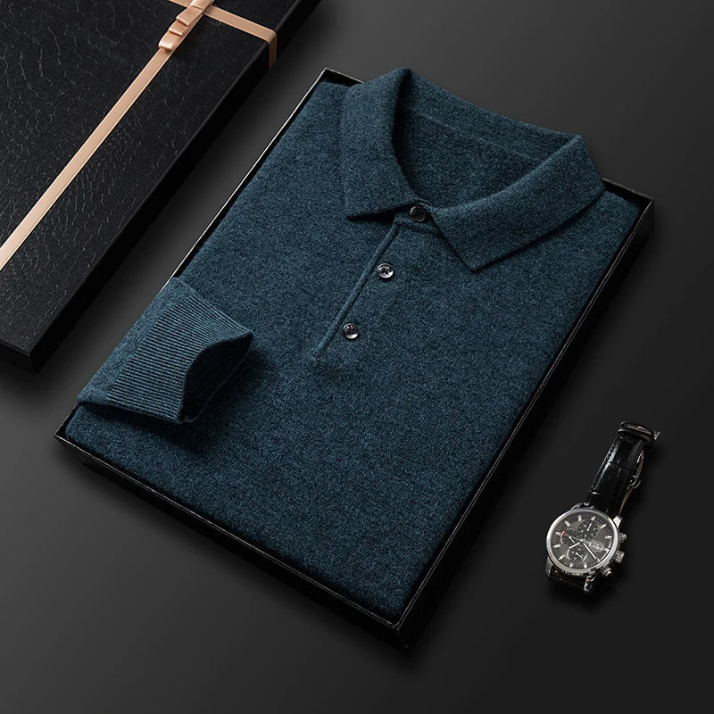Mathias | Herre Casual Polo med Lange Ærmer