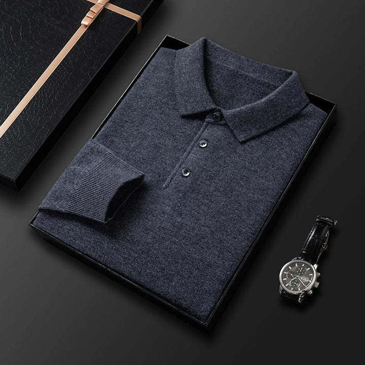 Mathias | Herre Casual Polo med Lange Ærmer