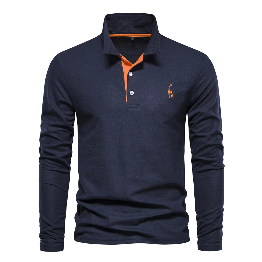 Birk | Langærmet Poloshirt til Herrer med Knapper