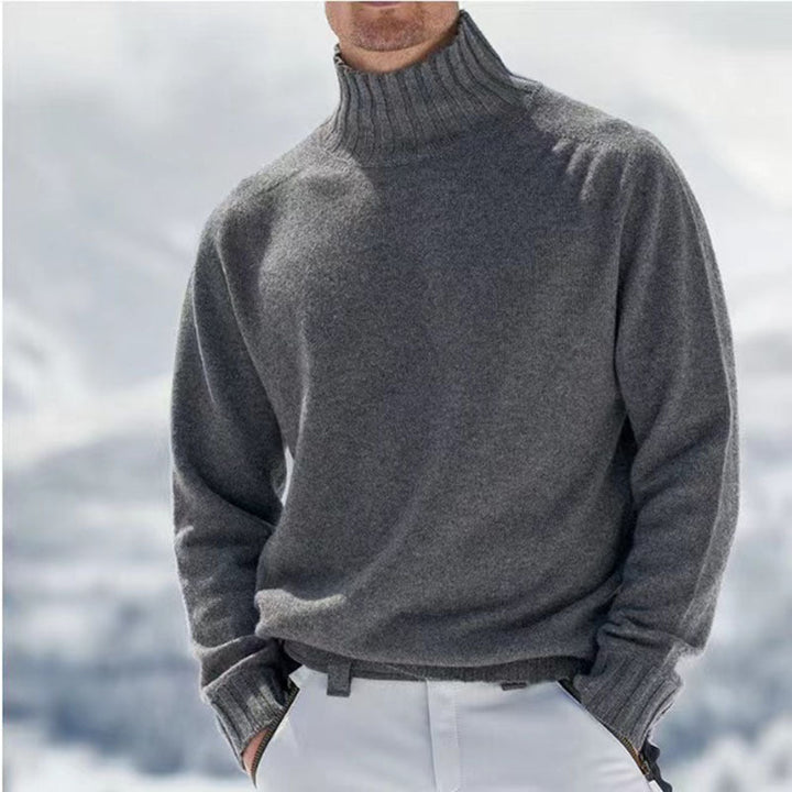Peder | Herre Vinter Pullover med Høj Hals og Varm Strik