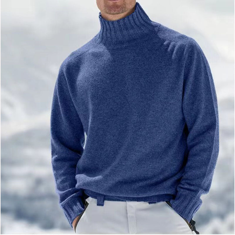 Peder | Herre Vinter Pullover med Høj Hals og Varm Strik