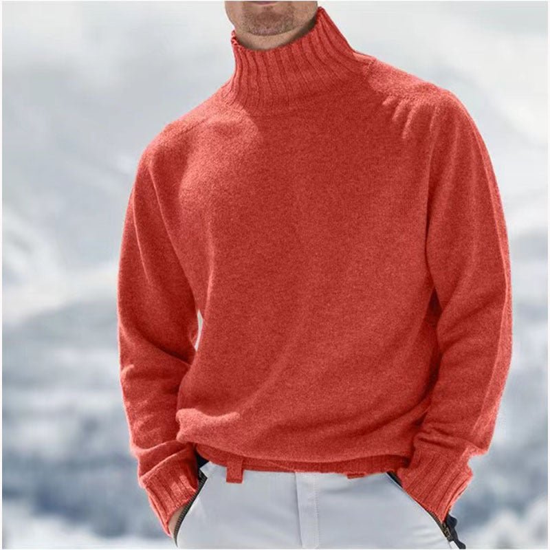 Peder | Herre Vinter Pullover med Høj Hals og Varm Strik