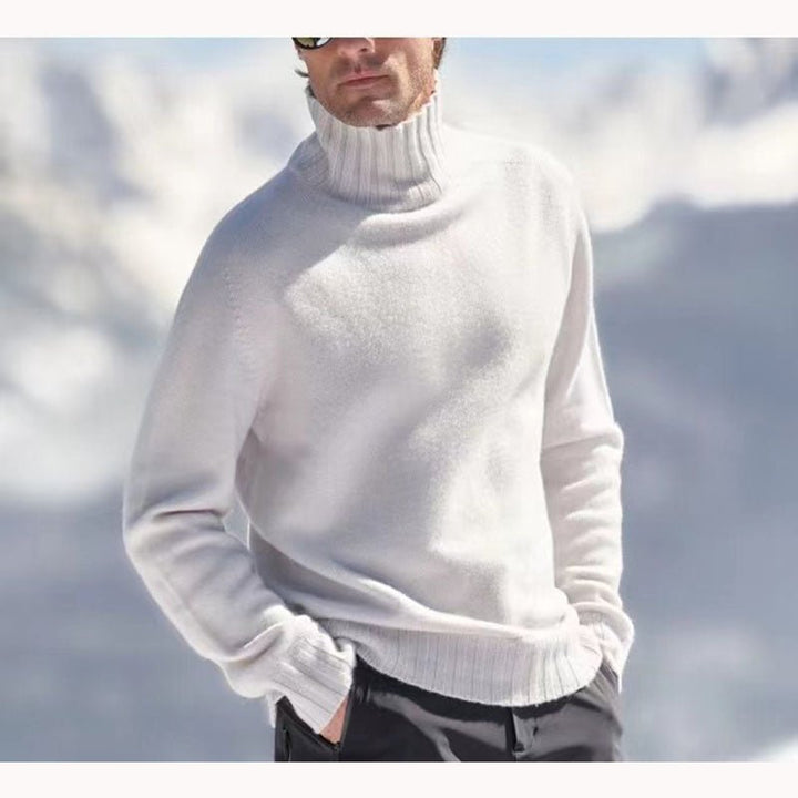 Peder | Herre Vinter Pullover med Høj Hals og Varm Strik