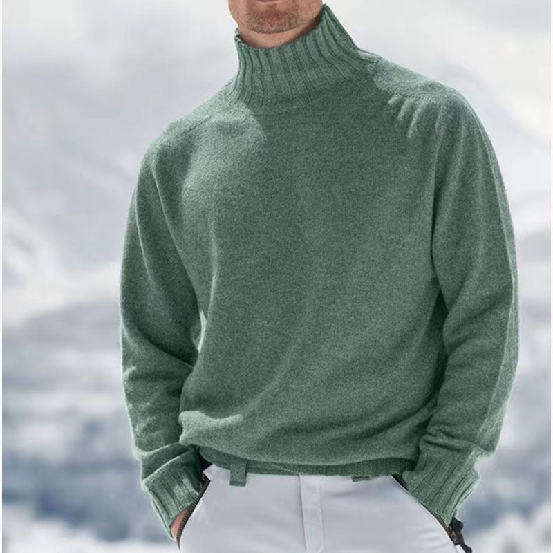 Peder | Herre Vinter Pullover med Høj Hals og Varm Strik