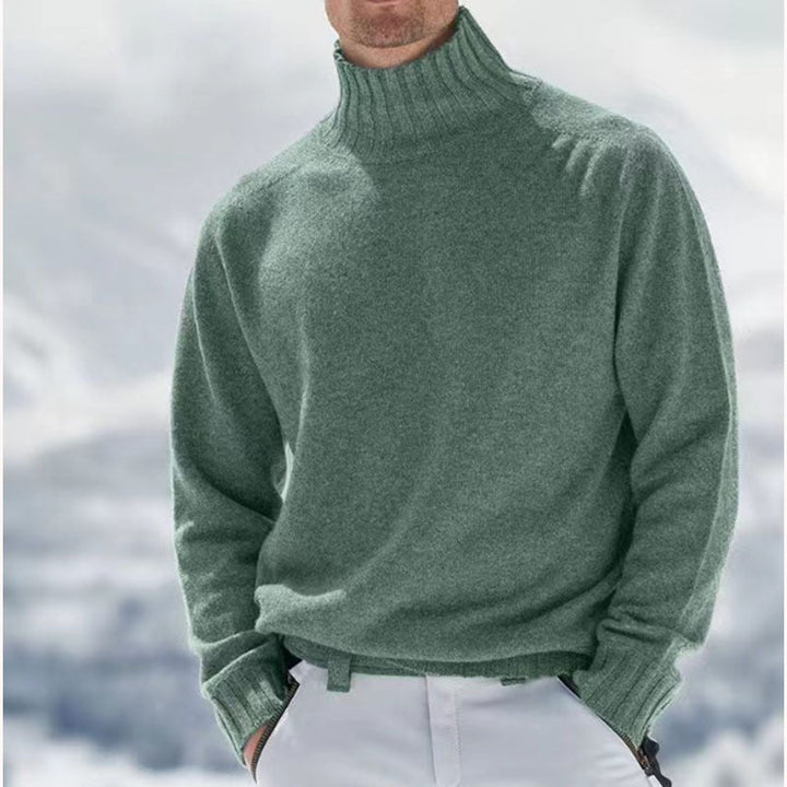 Peder | Herre Vinter Pullover med Høj Hals og Varm Strik