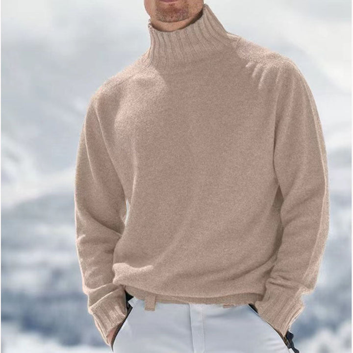 Peder | Herre Vinter Pullover med Høj Hals og Varm Strik