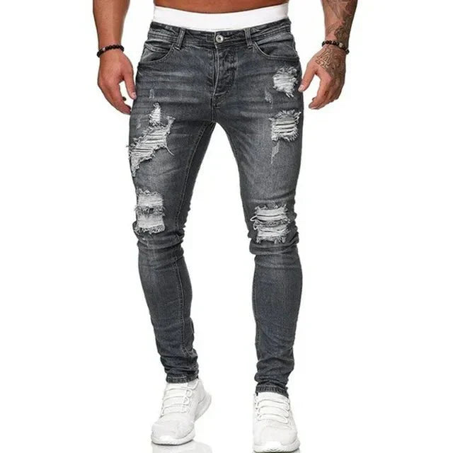 Niels | Stilfulde Rippede Skinny Jeans Til Mænd