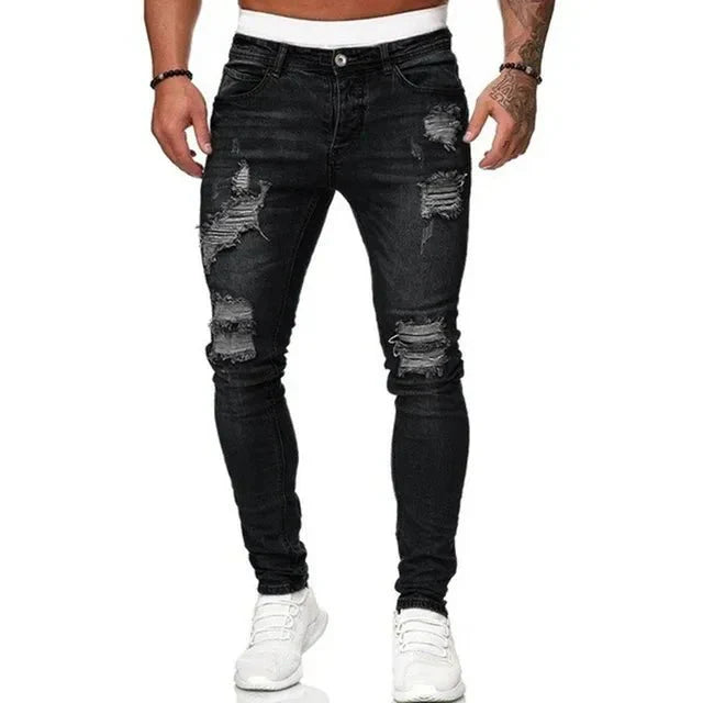 Niels | Stilfulde Rippede Skinny Jeans Til Mænd