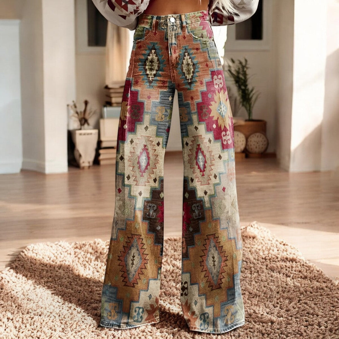 Elvira | Stilfulde Casual Blomstrede Bukser