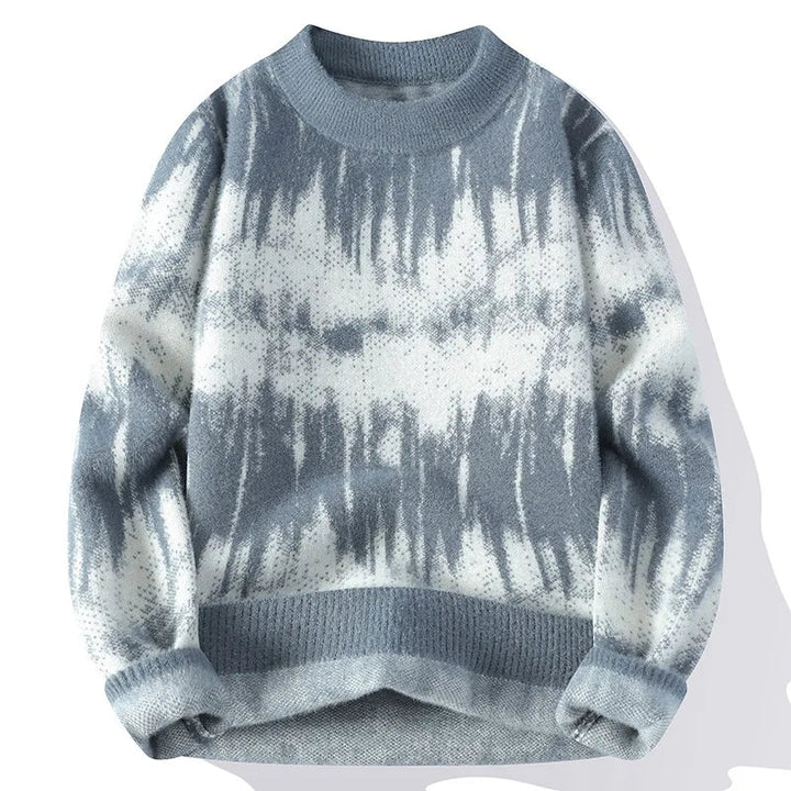 Silas | Herre Vinter Striktrøje med Tie-Dye Mønster