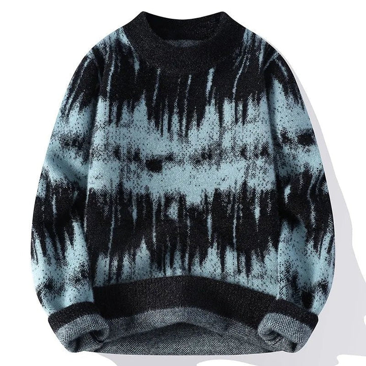 Silas | Herre Vinter Striktrøje med Tie-Dye Mønster