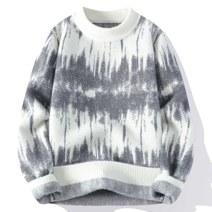 Silas | Herre Vinter Striktrøje med Tie-Dye Mønster