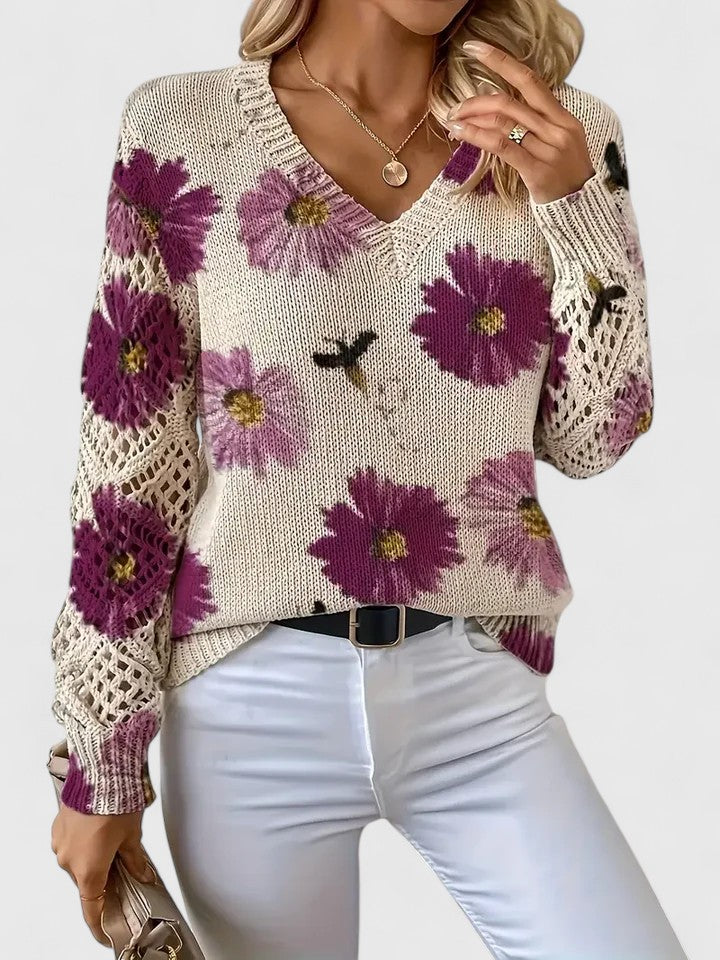 Anna™ | Elegant blomstret trøje