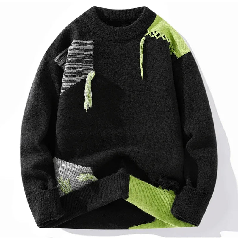 Harald | Herre Casual Vintertrøje med Patch-detalje