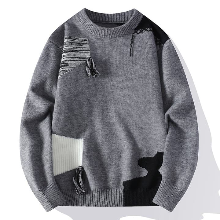 Harald | Herre Casual Vintertrøje med Patch-detalje