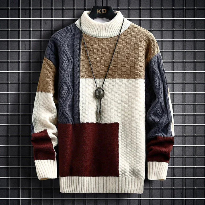 Rikard | Herre Vinter Pullover med Farveblok Strik