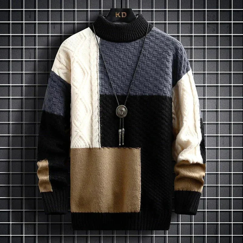 Rikard | Herre Vinter Pullover med Farveblok Strik