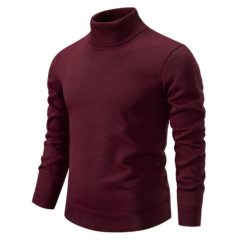 Erland | Herre Vinter Rullekravesweater med Ribstrikket Hals